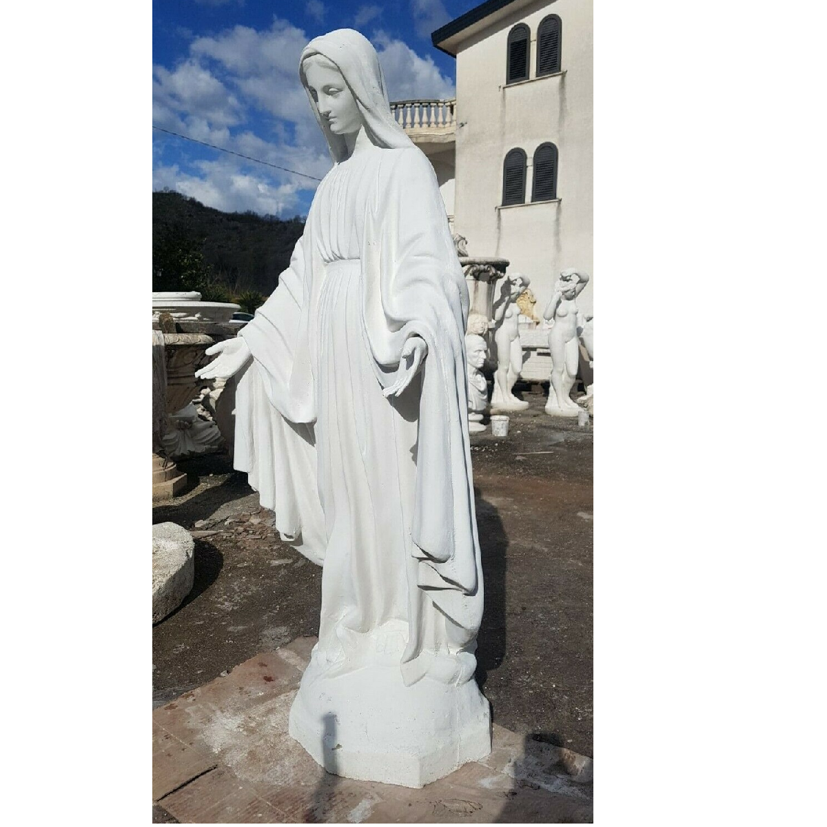 Statua Madonna Immacolata in cemento H cm 75 - arredogiardini.it